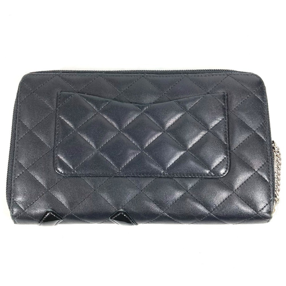 CHANEL Authentic Black Leather Logo Wallet - Picture 2 of 16